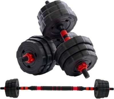 ダンベルとバーベルセット、44.1ポンド(20 kg)は、バーベル、可変、調整可能な重量として自由に使用できます