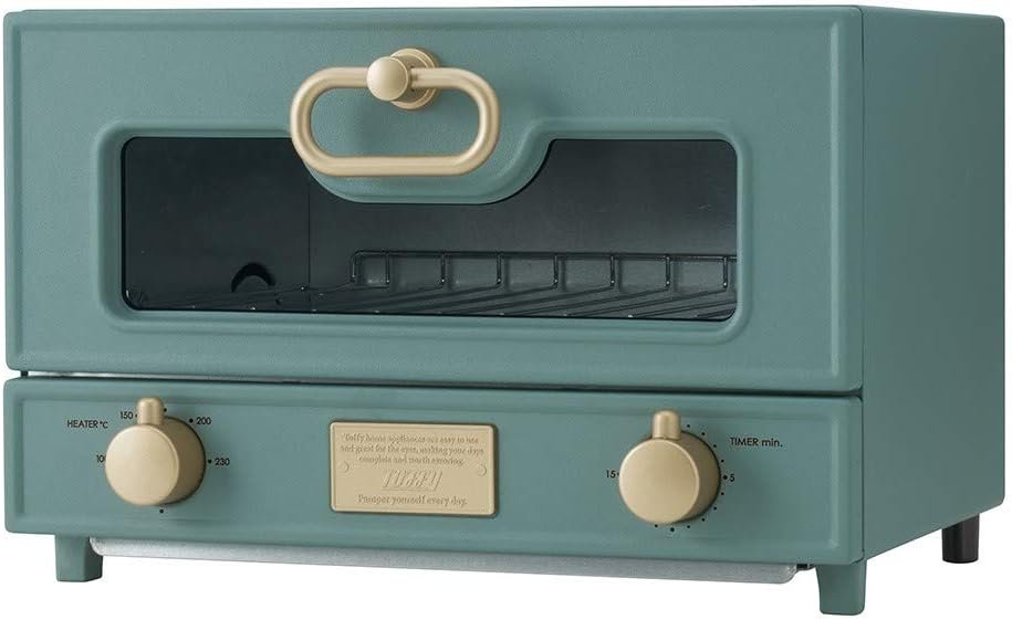 TOFFY K-TS2-SGレトログリルオーブントースターK-TS2(スレートグリーン)プレミアムFAR赤外線ヒーター、温度調整機能、1000 W