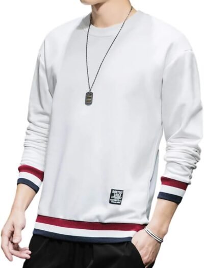 Foveitaaメンズスウェットシャツ、秋の服、パーカー、Tシャツ、長袖、大きなサイズ、ルーズ、ビッグ、シルエット、プルオーバー、トップ、カジュアル、スタイリッシュ、春と秋、シンプル、ファッショナブル、スポーツウェア
