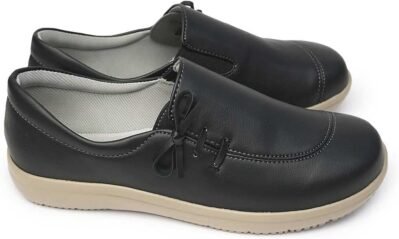 Pansy Women’s 1366スリップオンシューズ、ワイド、4E、ワイドリボン、抗菌、軽量