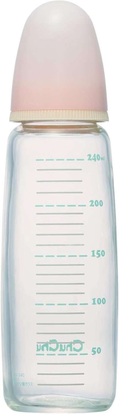 Chuchu Tutu Tutu(熱耐性ガラス、8.5 fl oz(240 ml)スリムタイプの熱耐性ガラスボトル、8.5 fl oz(240 ml)(0歳から離乳の間に乳首サイズを増やす必要はありません)0ヶ月-240