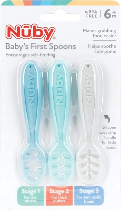 nubby nu-80913ディップスプーン、離乳食のステージに従って使用できます。