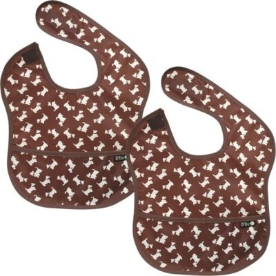 Prie 2ピースセット、防水、離乳食、6〜24か月、茶色/子犬
