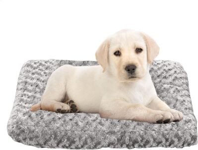 中犬用のgosgjmep犬のベッド、中犬用の犬のベッド|取り外し可能な防水犬のクレートパッド洗える犬のベッド|滑り止めの犬のベッドと家具、猫、子犬用の冬の快適な犬のクレートマット、