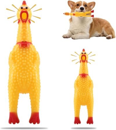 ルパパ犬噛むおもちゃのおもちゃサプライズチキンセット2羽の鶏肉の鋭い鶏の泣き声の叫び声叫び声の鮮明なおもちゃインタラクティブなおもちゃ犬