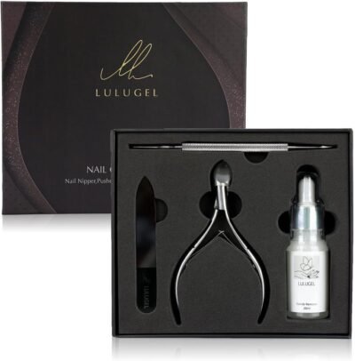 ルーゲルキューティクルトリートメントセットDXキューティクルリムーバーキューティクルニッパーキューティクルニッパープッシャー [Nail Polish Glass File] 4ピースジェルネイルケアセットは取扱説明書を使用しています