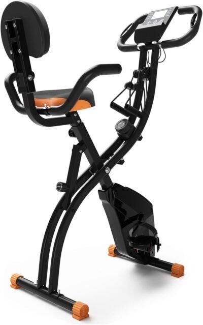 Cyfie Fitness Bike、折りたたみ、エクササイズバイク、家庭用、サイレント、トレーニングバイク、屋内バイク、屋内自転車、サイクリングマシン、有酸素運動、運動器具、10レベルの負荷調整、負荷容量