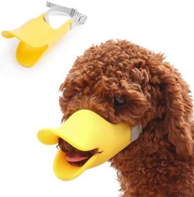 Doyeemei Dog Munzle、Muzzle、Dog Duck Mouth Set、Silicone Dog Mouth、Pet Silicone Rubber set、犬の調整セット、噛む予防を防ぎ、家具破壊防止(S、黄色)
