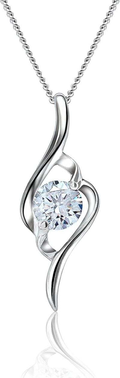 女性のネックレス、ジュエリー、シンプル、ハイポアレルギー性、ギフト、誕生日、かわいい箱ポーチが含まれています、シルバー