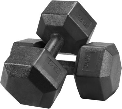 Yaheetech Dumbbell、固定ダンベル、11.6ポンド(4 kg)、11.6ポンド(5 kg)、2.5 lbs(7.5 kg)、2、六角形、鋼、ゴム製のカバー、筋肉トレーニング機器、健康装置、無臭、簡単な材料、簡単な材料
