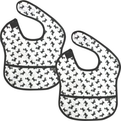 Prie 2ピースセット、防水、離乳食、6〜24か月、白/子犬