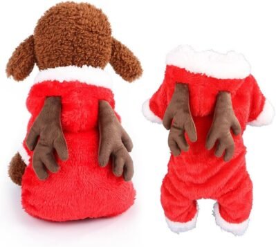 犬の服、トナカイの衣装、枝角、クリスマスコスチューム、暖かい、猫の服、コスプレ衣装、ペット服、冷たい保護、子犬服、キグルミ、犬、犬の服、犬の摩耗、犬の摩耗、犬、犬
