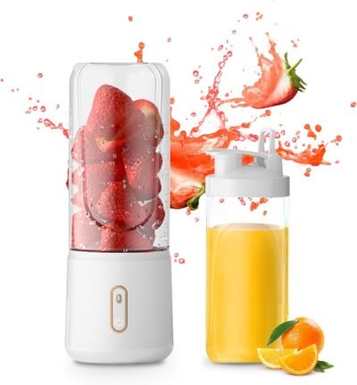 Seasand Juicer、ミキサー、多目的、小規模、持ち運びが簡単、掃除が簡単、500 ml、4,000 mAhバッテリー、1分あたり18,000回、高速ローテーション、12ブレード、タイプC充電、氷、果物、フルーツ、