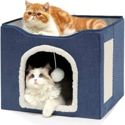 おもちゃ、猫の遊び場、猫の遊び場、ペットベッド、ネイルシャープニング、アンチスリップ、かわいい、快適な、子猫、中猫、一年中、ペット用品、折りたたみ可能、洗える、二重層、爪