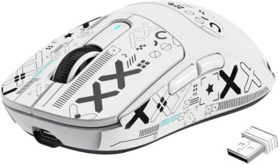 A.ジャズx攻撃サメx3ウルトラ軽量1.7オンス(49 g)ゲーミングマウス、ワイヤレス2.4 g/bluetooth、有線タイプC PAW3395センサー、トップクラスの精度、26,000 dpi保有、キャリー、キャリー、キャリー、TTC