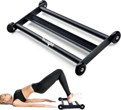 yes4all Glute Hamglider Black-コマーシャルおよびホームジム多機能ローラー – ハムストリングカール腹部とレッグワークアウト