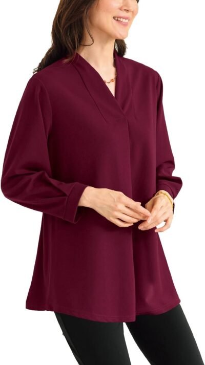 flute.mf女性のブラウス、スタンディングカラー、大きなサイズ、長袖、ゆるい、ボディカバー、スリミング、カットと縫い、ソリッド、春、夏、秋、スタイリッシュ