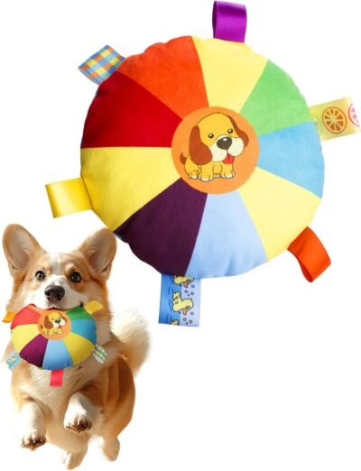 犬のフリスビー、犬のおもちゃ、ペット用品、柔らかい豪華な布地、運動不足、インテリジェンストレーニング、カラフルな噛むおもちゃ、小さな/中サイズの犬/大きな犬に適した