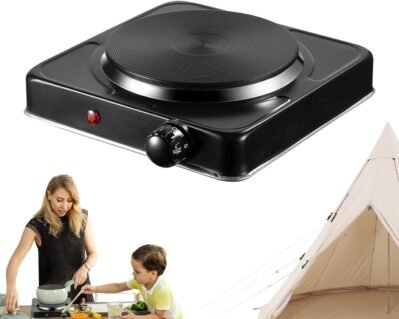 ポータブル電気ストーブ – カウンタートップポータブルストーブ、電気調理バーナー|電気ストーブ1000ワットカウンタートップポータブルストーブトップバーナー、銅ポット用の電気誘導ホットプレート、ステンレス