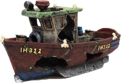 水族館城遺跡寺院船のレック装飾装置装飾船海賊船モデル水族館装飾魚、水族館魚、トロピカルフィッシュ、金魚の水族館アクセサリー