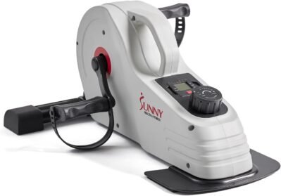 デスクペダルエクササイザーの下のサニーヘルスとフィットネスデュアル機能、家庭用のポータブル屋内カーディオミニバイク、高齢者の腕/脚サイクル、オプションの更新スタイル