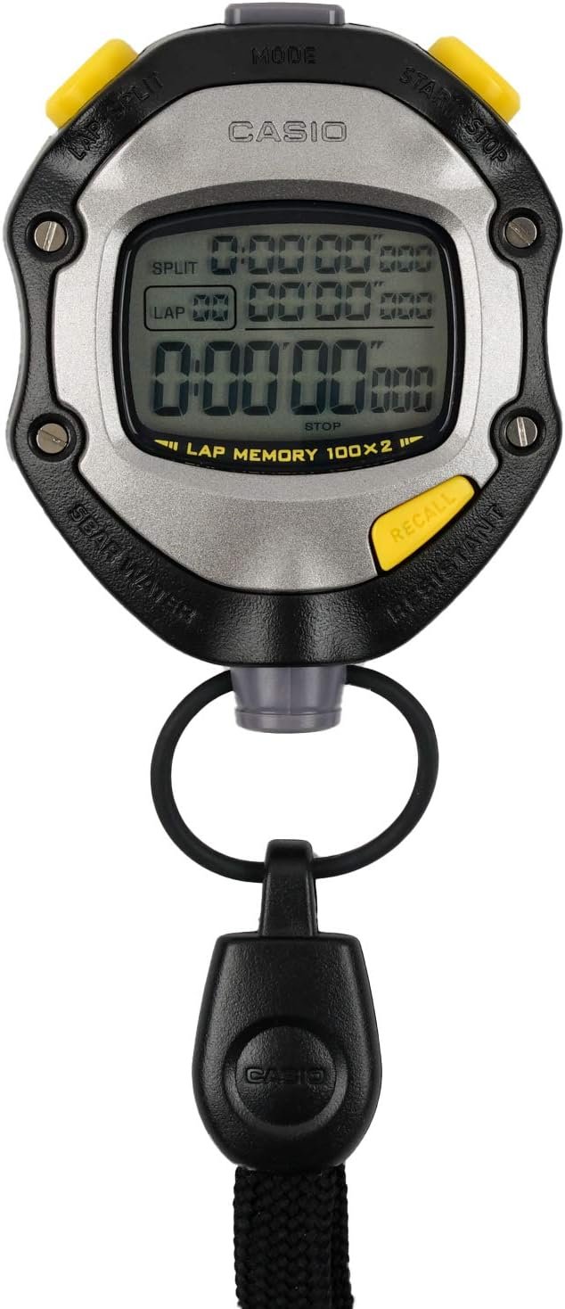 casio(カシオ)ストップウォッチラップタイムラップタイム計測2メモリー5気圧防水気圧防水