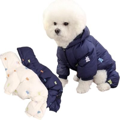 犬や猫、犬の服、秋と冬、冷たい保護、風、犬の摩耗、ダウンベスト、ペットの衣類、コート、綿衣服、フード付き4脚のペット製品、人気、簡単に着ることができます