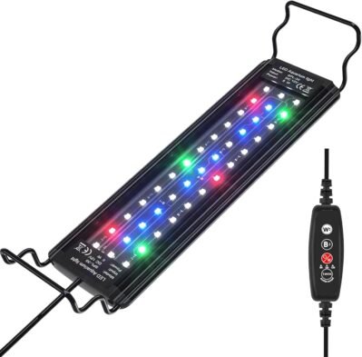 デューエル水族館ライト、水族館LEDライト、LEDライト、水族館ライト、トロピカルフィッシュライト、タイマー、6H/10H/12H/24H、防水、3つの照明モード、10輝度調整、水族館繁殖、水植物