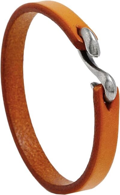 クロムクレーンWB001メンズレザーブレスレット、スタイリッシュ、クール、本物の革、牛革フック、ベルト、レザー