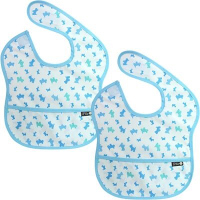 Prie 2ピースセット、防水、離乳食、6〜24か月、青/子犬