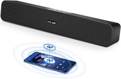 THSGRT PCスピーカー、没入型ウィッシュサンスピーカー、Bluetooth、ワイヤレススピーカー、サウンドバー、Bluetooth 5.0、大音量、ベースの強化、テレビ/PC/スマートフォンと互換性のある、コンパクト、USB搭載、補助