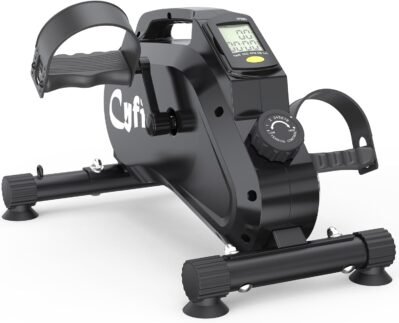 Cyfie Fitness Bike、Mini、静か、家庭用、8つの調整可能な負荷、負荷容量220.5ポンド(100 kg)、トレーニング自転車、屋内自転車、エクササイズ自転車、サイクリングマシン、コンパクト、日本の取扱説明書