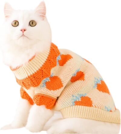 Zurzurのペットの服、猫と犬、小さくて中程度の犬、Tシャツ、綿、暖かい、冷たい保護、柔らかい、睡眠、かわいい、通気性、タンクトップ、プルオーバー、両足、秋と冬の服のペット用。