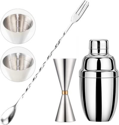 Taotooカクテルシェーカージガーカップ30ml/45mlバースプーン30cmマッドラーカクテルカップジガーカクテルシェーカーセットバーテンダーバーテンダーステンレス鋼酒