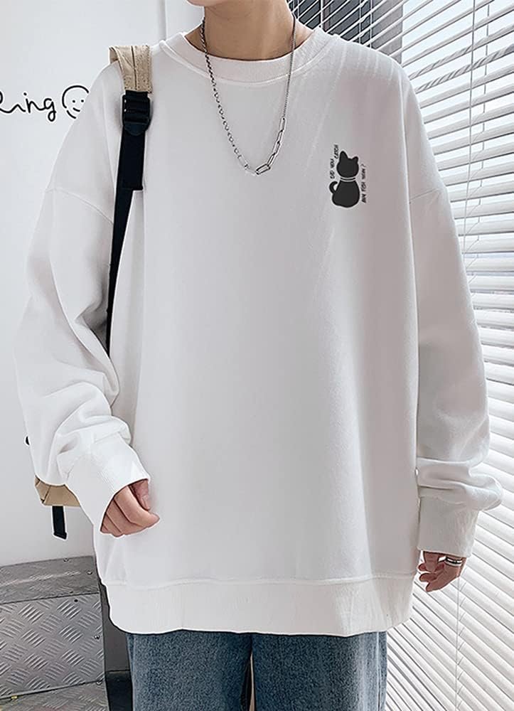 Foveitaa Men's Autumn Clothing、長袖のパーカー、Tシャツ、バックプリント、プルオーバー、汗、大きなサイズ、カジュアル、ファッショナブル、かわいい、丸い首、面白い、かわいい、ファッショナブル、3/4スリーブ、春、夏、 - 이미지 2