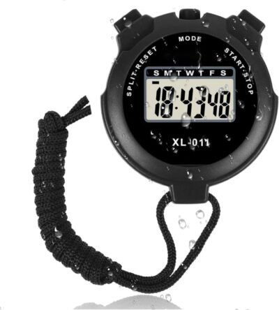 Geerow Stopwatch Clockタイマー防水高精度スポーツデジタルマルチファンクレーニングタイマーストップウォッチスポーツレフリートレーニングストラップとバッテリー(1)