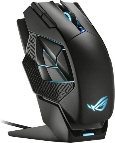Asustek Wireless Rog Spatha x MMO Gaming Mouse、19,000DPI、12プログラムボタン、デュアルモード接続、最大67時間、ROGマイクロスイッチ、RGB、国内本物の製品、ブラック