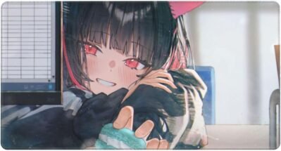 マウスパッドブルーアーカイブマウスパッドブルーアーカイブ杏山カズサゲーミングマウスパッド0.3cmのゴム製のゴム製デスクパッドpc *40cm