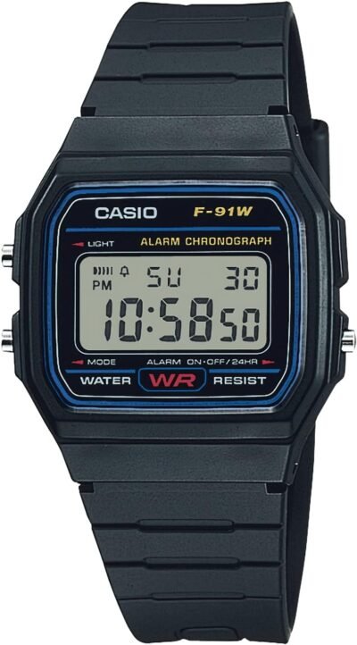 カシオウォッチ、コレクション、デジタル樹脂、ブラック/F-91、最新モデル