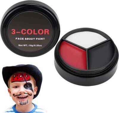 チサフリーフェイスペイント、3色のセット、ボディペイント、マタニティペイント、フェイスペイント、白いペイント、安全、非毒性、エコメイク、コスプレ、コスチューム、ハロウィーン、クリスマス