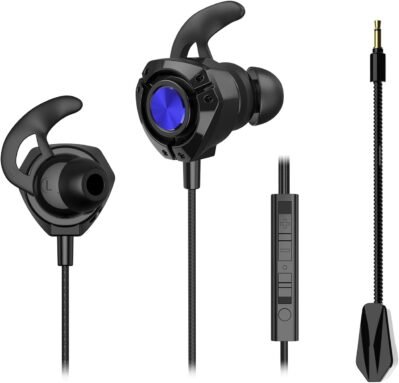 マイク、イヤホン、有線イヤホン、PS4、PS5、スイッチ、マイクミューティング機能、PC、PC、PCを備えたインチックゲームイヤホン