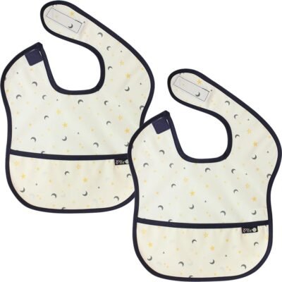 Prie 2ピースセット、防水、離乳食、6〜24か月、星/月