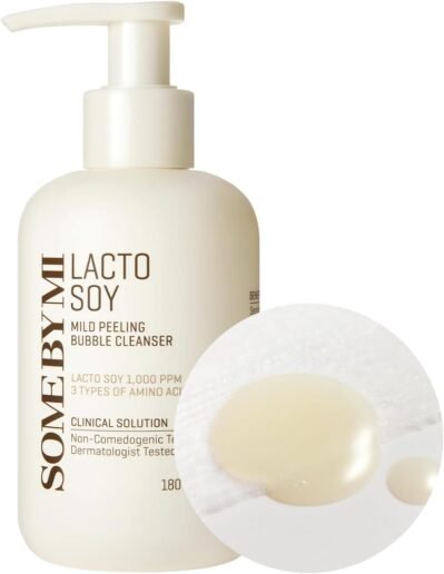 いくつかのMi Lacto Soy Mild Peeling Bubble Cleanser -6.08oz、180ml -Daily Korean Began Blackhead除去皮膚テクスチャケアのためのフェイスウォッシュ – ディープクレンジング皮脂と死んだ皮膚細胞 – 韓国のスキンケア