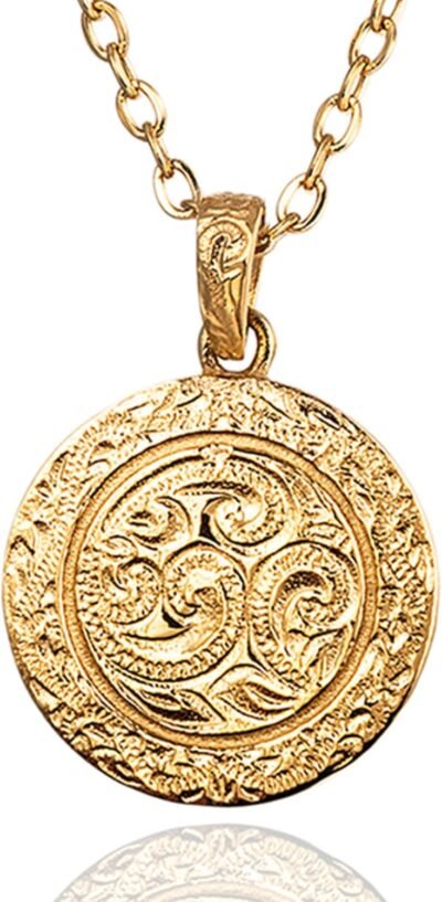 [Cisst liber] ハワイアンジュエリーネックレス、メンズ、女性、コイン、メダル、コインネックレス、0.8インチ（20 mm）、ペンダント、ブランド、錆、錆、手術ステンレス鋼、ハイポアレルゲン剤、銀、金、17.7-19.7