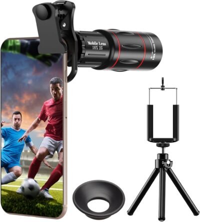 Apexel Monocular、望遠鏡、スマートフォン望遠レンズ、高倍率、0.7オンス(18時間/94 g)、軽量、三脚が含まれている、コンパクト、キャリー、クリア写真、スマートフォンレンズ、簡単な簡単