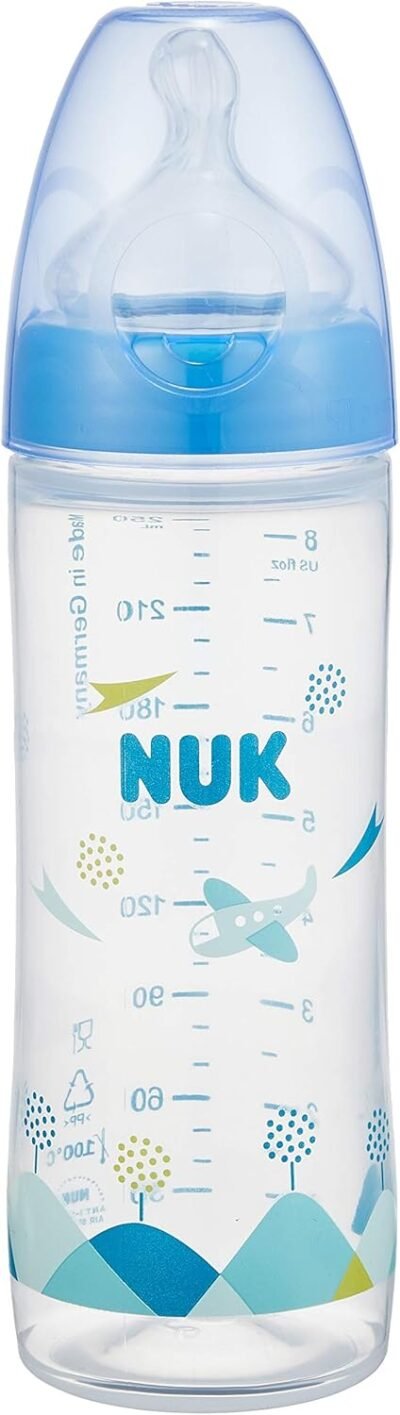 nuk fdnk03208151プレミアムチョイススリムミルクボトル(プラスチック)、8.5 fl oz(250 ml)、0か月間、胸を飲むことができます。