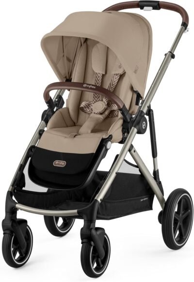 Cybex Gazellesアーモンドベージュ2シーターベビーカー「オールインワン」
