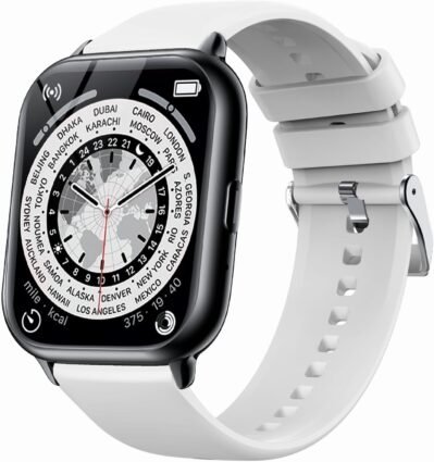 （2025新しいモデル/強力なモデル）スマートウォッチ、Bluetooth通話機能、1.85インチHD大画面、SMS/ライン通知、軽量、スマートウォッチ、iPhone互換＆Android互換、音楽