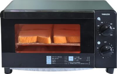 ヤマゼンYTC-FC123(b)トースターオーブン、トースト4スライス、タイマー付きの16レベルの温度調整、1200W、メッシュネット、キャッチトレイ、ブラック