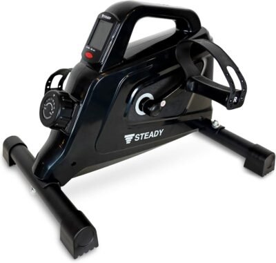 安定したST121最新のUXモデル、エクササイズバイク、ミニフィットネスバイク、電源なし、16負荷レベル、高齢者、筋肉トレーニング、ヘルス装備、運動器具、エルゴメーター、サイレント、小、ブラック